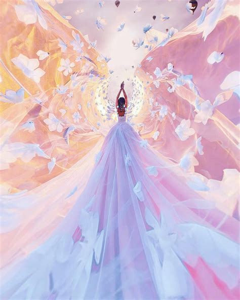 russian photographer kristina makeeva captures women in dresses set against magical landscapes