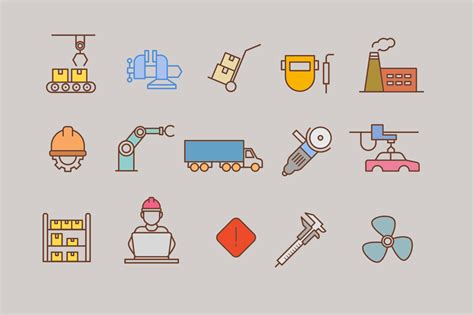 15 Manufacturing Icons Creative Vip