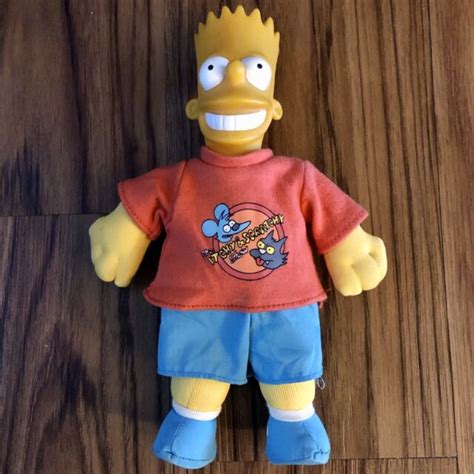 Vintage Bart Simpson Rare Itchy And Scratchy Shirt Plush Doll Matt