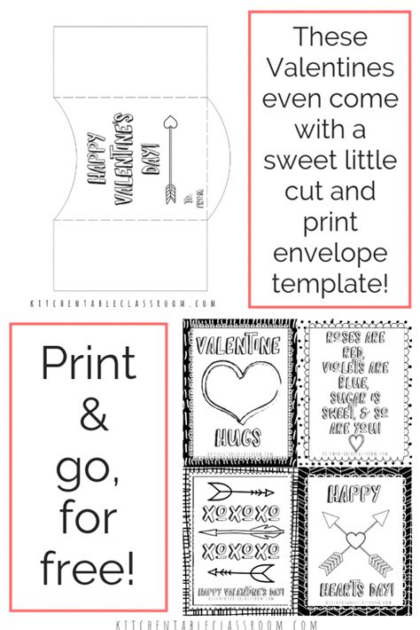 Printable Valentine Cards To Color The Kitchen Table Classroom