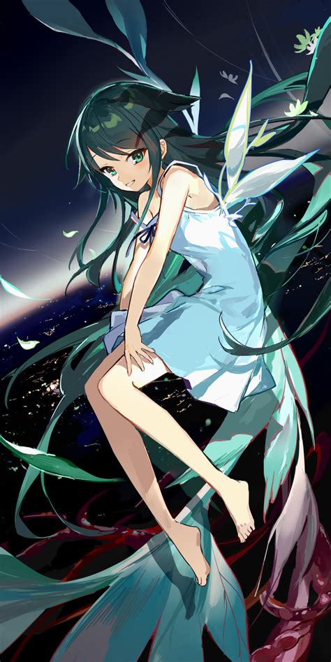 Karasu Btk Saya Saya No Uta Saya No Uta Absurdres Highres 1girl Bare Legs Barefoot