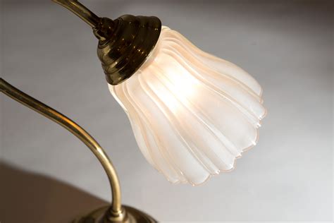 Vintage Glass Shade Translucent Frosted Ruffled Pleated Glass Free