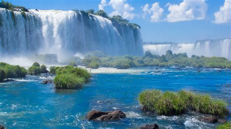 Iguazú Falls Or Iguaçu Falls Waterfalls Of The Iguazu River Between
