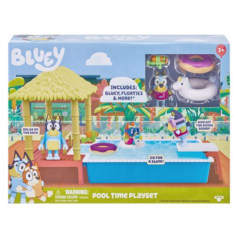 Bluey Pool Time Fun Playset True Blue Toys Australia
