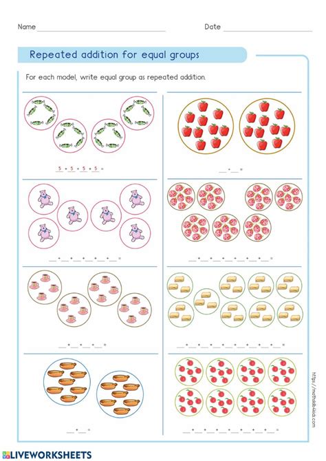 multiplication  repeated addition worksheet  times tables worksheets