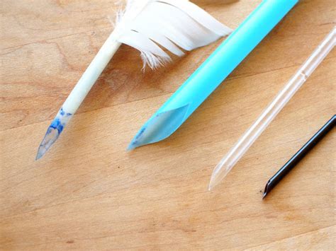 Make Quill Pens Out Of Straws And Dye Paper With Coffee And Tea