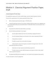 Classical_Argument_Position_Paper - The Classical Argument Position