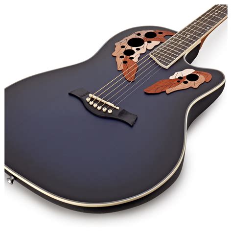 Deluxe Roundback Electro Acoustic Guitar By Gear4music Blue Gear4music