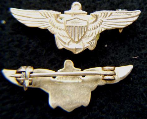 Military Insignia Balloon Antique Militeria Sterling Wings Silver