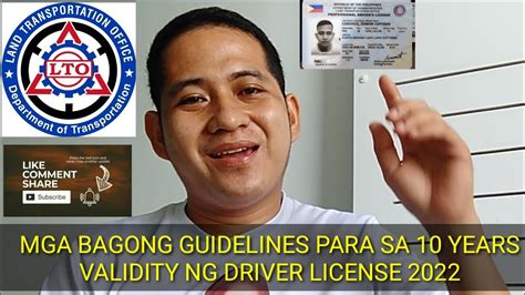 Mga Bagong Guidelines Patakaran Ni Lto Sa 10 Years Driver License