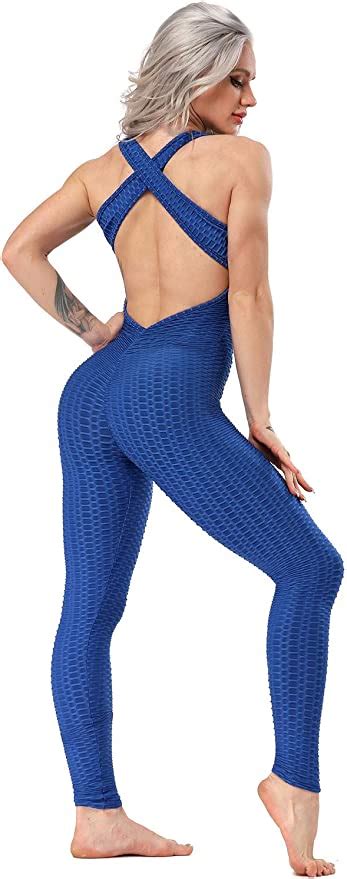 Cfr Tight Yoga Bodysuit Sleeveless Backless Sexy Hollow Out Fitness