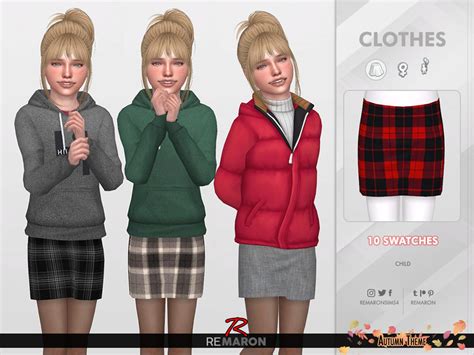 The Sims Resource Autumn Skirt For Girls 01