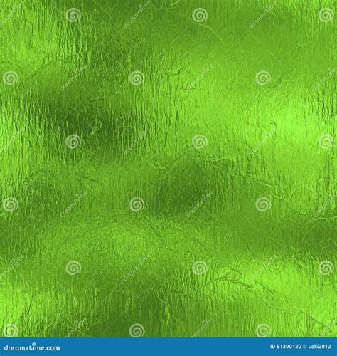 Green Foil Metallic Wall With Glowing Shiny Light Abstract Texture