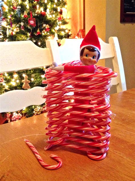 elf on the shelf candy cane tower awesome elf on the shelf ideas elf on the shelf elf