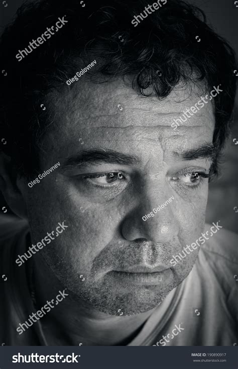 Black White Portrait Sad Men Stock Photo 190890917 Shutterstock