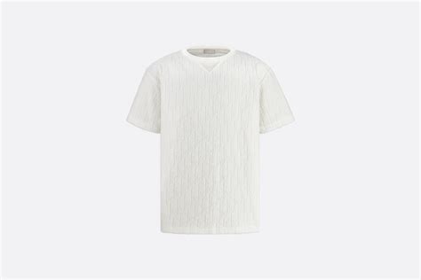 Dior Oblique T Shirt Mit Legerer Passform Baumwoll Terry In Gebrochenem