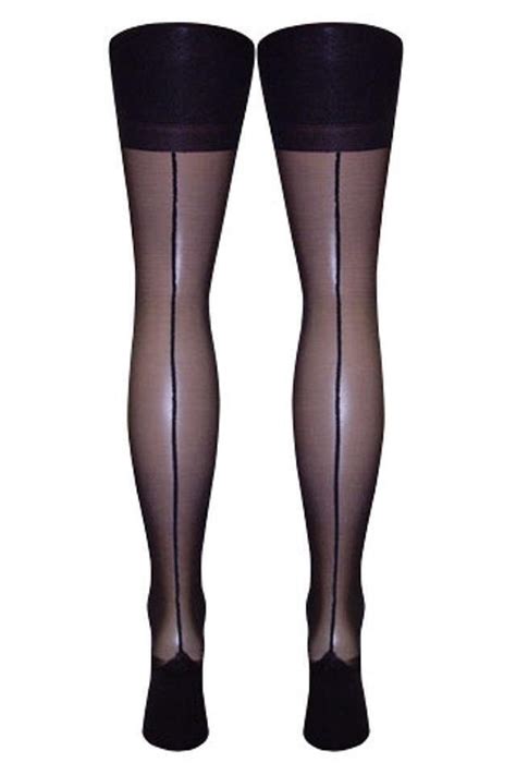 Stiletto Seam And Heel Stockings Xl 5 Colours Made In Italy Etsy