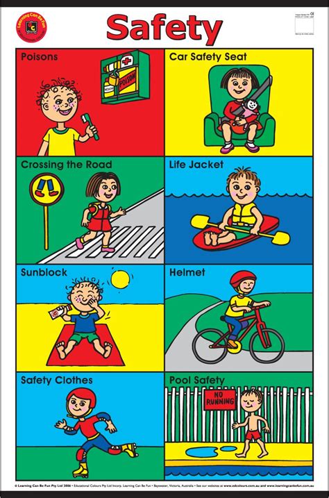 Safety Chart Kids Safety Poster Safety Posters Safety Rules For Kids