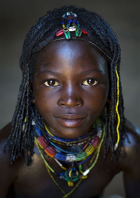 Mucawana Tribe Girl Ruacana Namibia Visage Beaux Play Himba Tribe