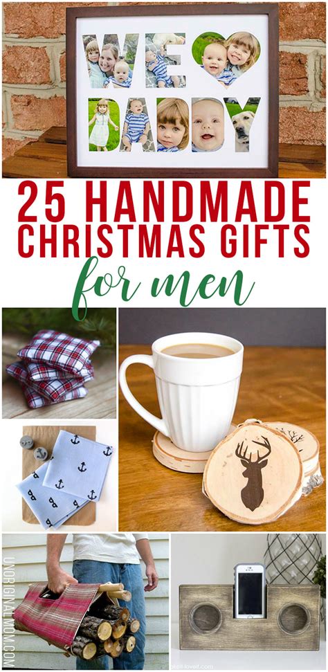 They have lots of cool xmas gift ideas for men. 25 Handmade Christmas Gifts for Men - unOriginal Mom