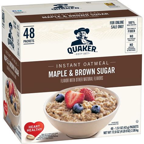 Quaker Instant Oatmeal Maple And Brown Sugar 48 Packets