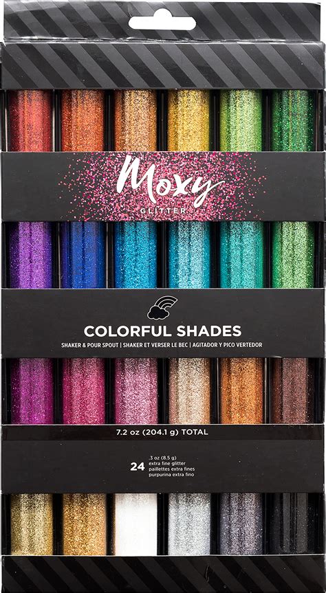 Moxy Extra Fine Glitter 24pkg Colorful Shades