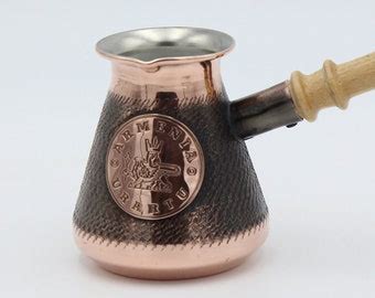 Handmade Armenian Jazva Makers Coffee Pot Copper Wooden Handle Etsy
