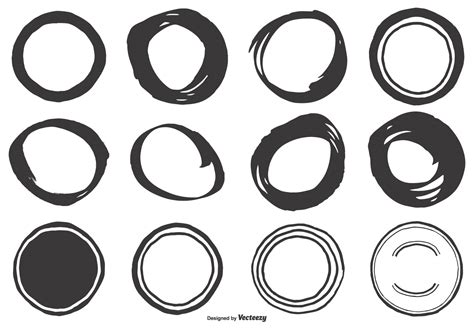 Cute Hand Drawn Circle Shapes 133197 Vector Art At Vecteezy