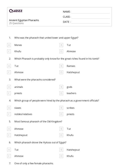 The Ancient Egyptian Pharaohs Plays Quizizz Vrogue Co