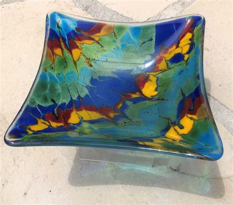 Tie Dye Bowl Fused Glass Bowl Fused Glass Glass Bowl