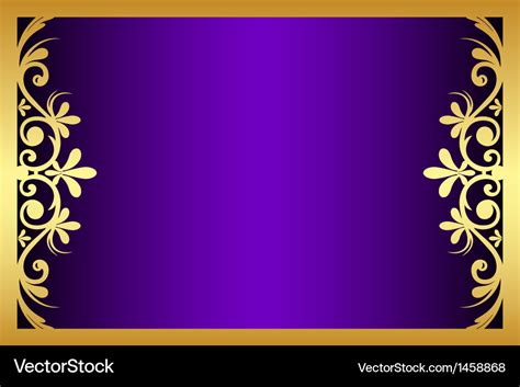 Floral Purple And Gold Frame Royalty Free Vector Image