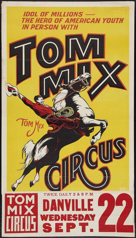 Tom Mix Circus Poster #typehunter | Vintage circus posters, Circus poster, Cowboy artwork