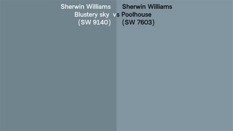 Sherwin Williams Blustery Sky Vs Poolhouse Side By Side Comparison
