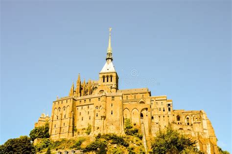 Le Mont Saint Michel Tidal Island Normandy Northern France Stock Image