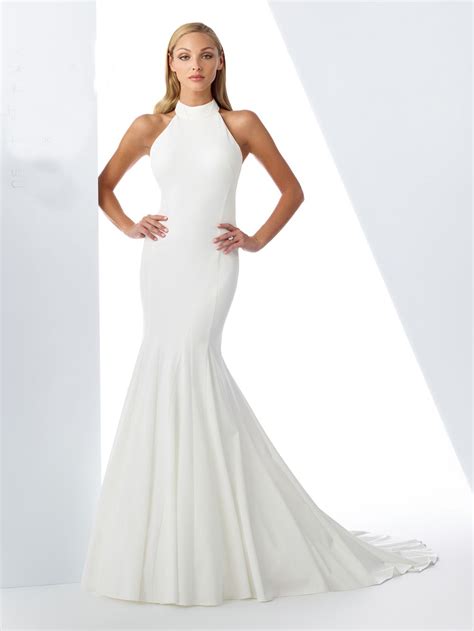 This Enchanting By Mon Cheri 119103 Diamond White Casual Wedding Dress