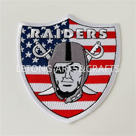 Custom Raiders Shield Embroidered Patch Nfl Team Embroidered Patches