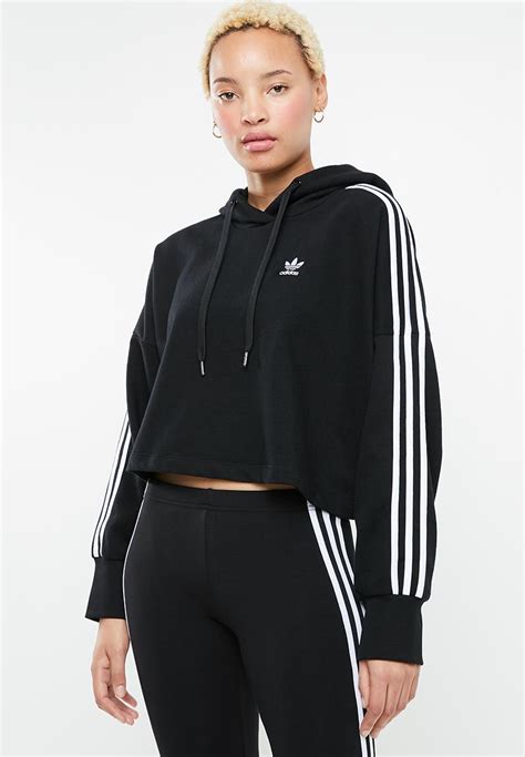 Cropped Hoodie Black Adidas Originals Hoodies Sweats And Jackets