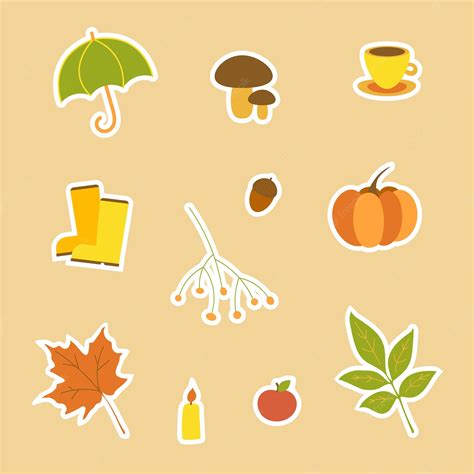 Premium Vector Autumn Stickers Set