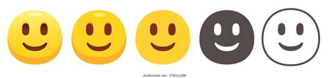 Slightly Smiling Emoji Happy Yellow Face Stock Vector Royalty Free
