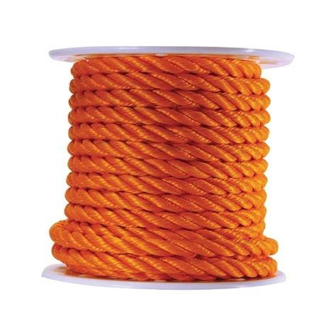 Wellington 34 In Dia X 100 Ft L Twisted Poly Rope Orange Ebay
