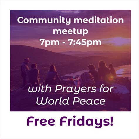 Community Meditation And Meetup With Prayers For World Peace Kadampa