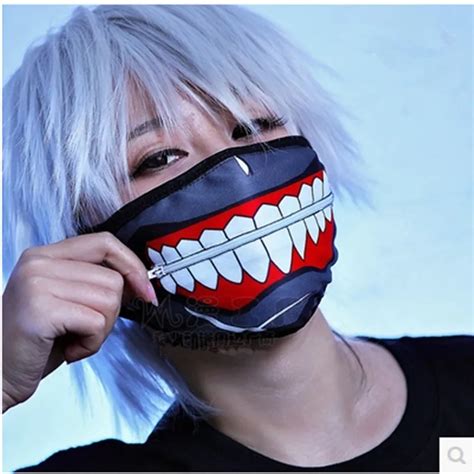 Cartoon Tokyo Ghoul Masks Kaneki Mask Cotton Not Pu Leather Zipper Dust
