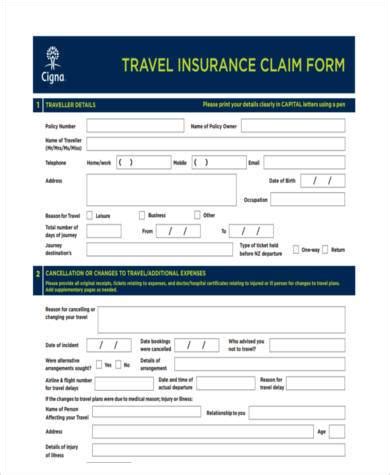 In exchange for an initial payment, known as the premium. FREE 8+ Sample Travel Insurance Claim Forms in PDF | MS ...
