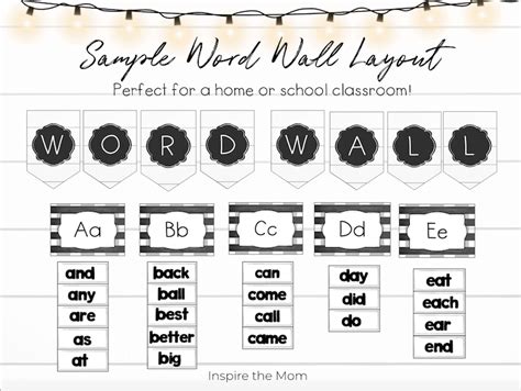 Printable Word Wall For Sight Words