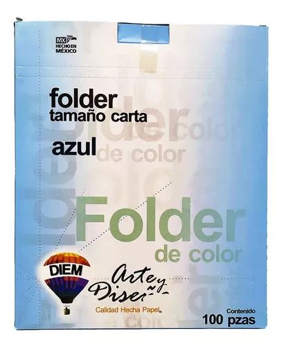 Folder Diem Azul Pastel Tcarta 176 Gramos 100 Pzs Mercadolibre