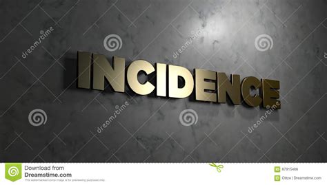 Incidence Gold Text On Black Background 3d Rendered Royalty Free