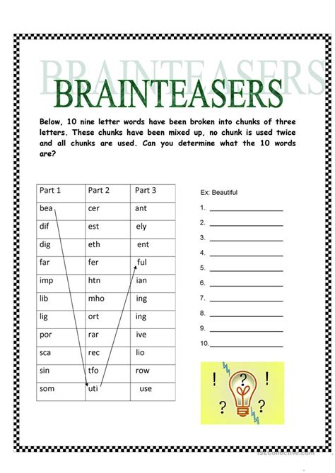 30 Brain Teasers For Kids Worksheets Coo Worksheets
