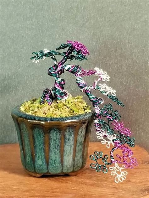 Han Kengai Miniature Wire Bonsai Tree A Cottage In The Forest