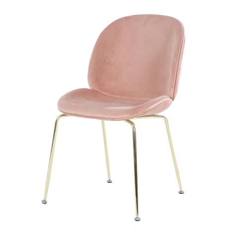 Wire chair modern i colour: Luxurious Blush Pink Velvet Dining Chair w Gold Metal Legs ...