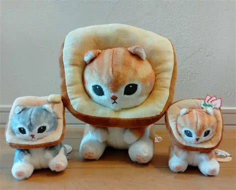 Mofusand Pan Nyan Bread Cat Plush 3 Set Butter Strawberry Toast Big